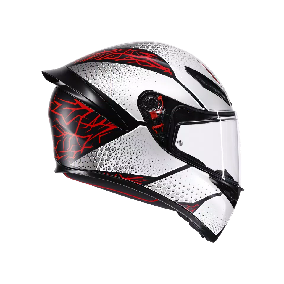 K1 S SPEEDARMOR MATT BLACK/GREY/RED - MOTORBIKE FULL FACE HELMET DOT (E2206) -  - 3