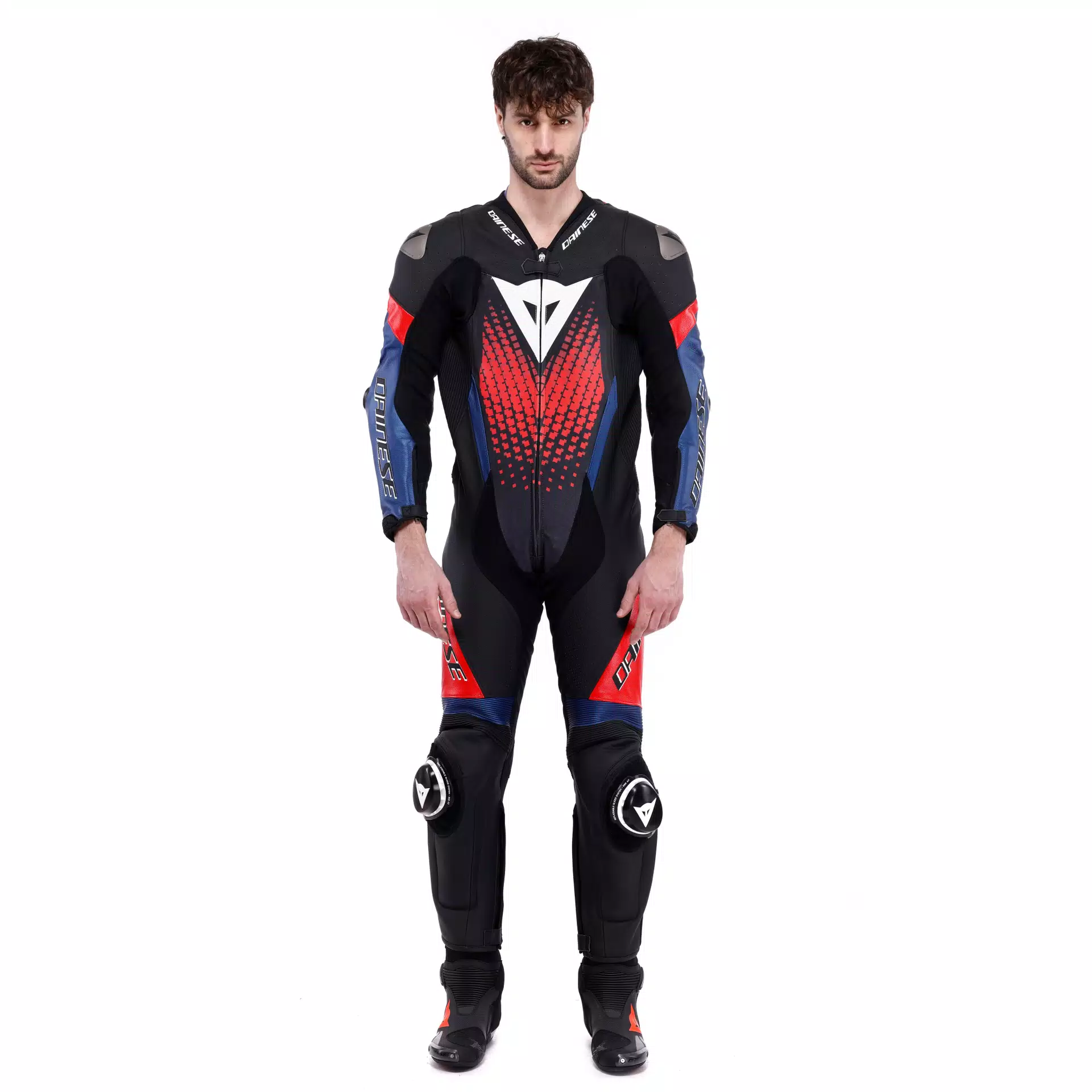 LAGUNA SECA 6 - PERFORATED ONE-PIECE LEATHER RACING SUIT | BLACK 