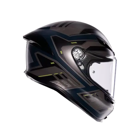 K6 S ENHANCE MATT GREY/YELLOW FLUO - MOTORBIKE FULL FACE HELMET E2206 -  - 3