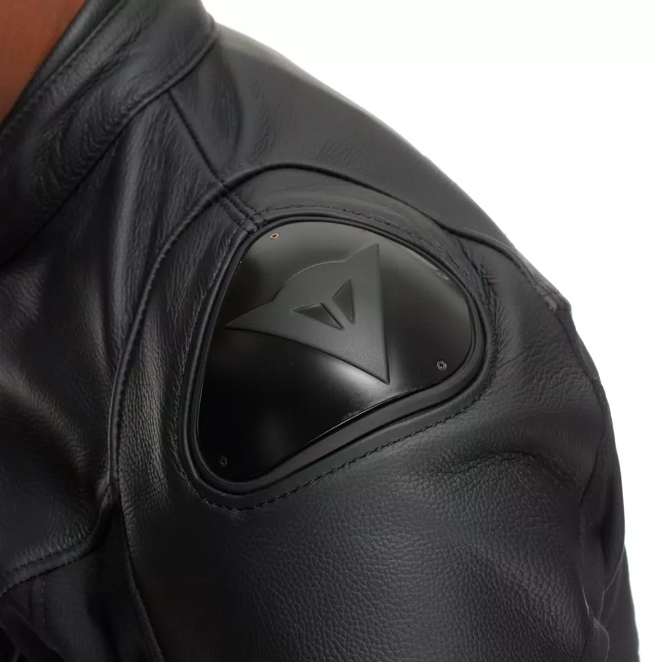 IPERATTIVA - MEN LEATHER-TEXTILE MOTORCYCLE JACKET - BLACK/BLACK - 12