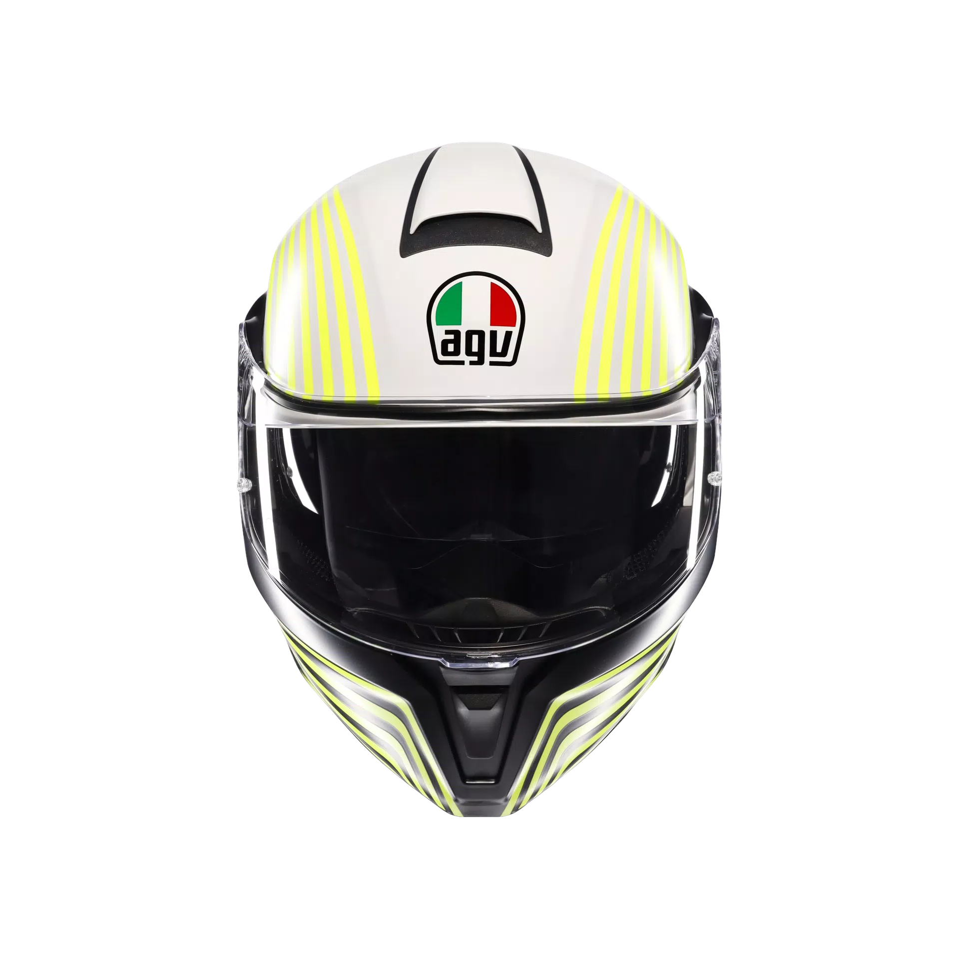 STREETMODULAR ISEO MATT WHITE/BLACK/YEL FLUO - MOTORBIKE FLIP UP HELMET E2206