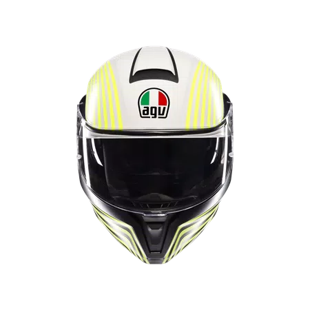 STREETMODULAR ISEO MATT WHITE/BLACK/YEL FLUO - MOTORBIKE FLIP UP HELMET E2206 -  - 2