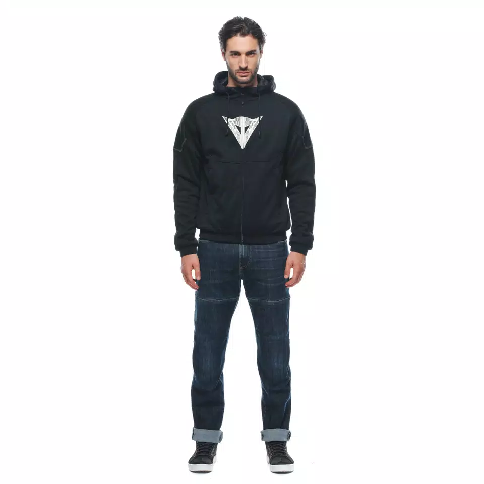 DAEMON-X SAFETY HOODIE FULL ZIP - BLACK/BLACK/WHITE - 3