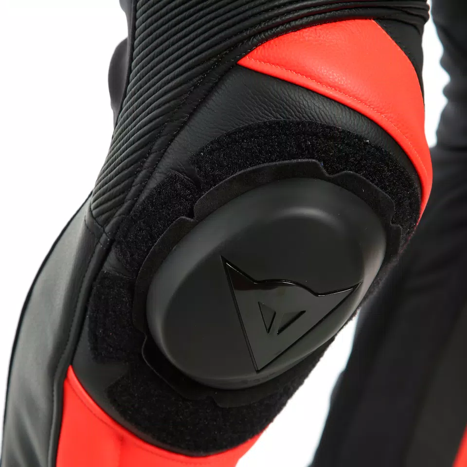 ASSEN 2 1 PC. PERF. LEATHER SUIT - BLACK/BLACK/FLUO-RED - 8