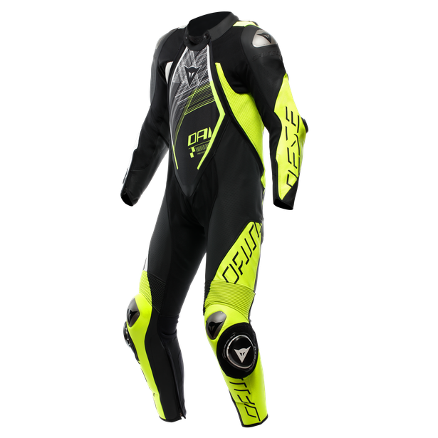 audax-d-zip-1pc-perf-leather-suit-black-yellow-fluo-white image number 0