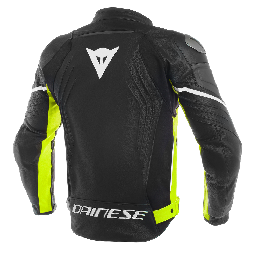 racing-3-leather-jacket-black-black-fluo-yellow image number 1