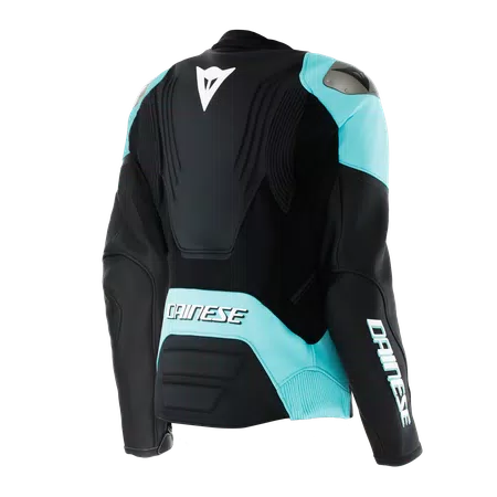RACING 5 - CHAQUETA MOTO DE CUERO MUJER - BLACK/WATER - 2