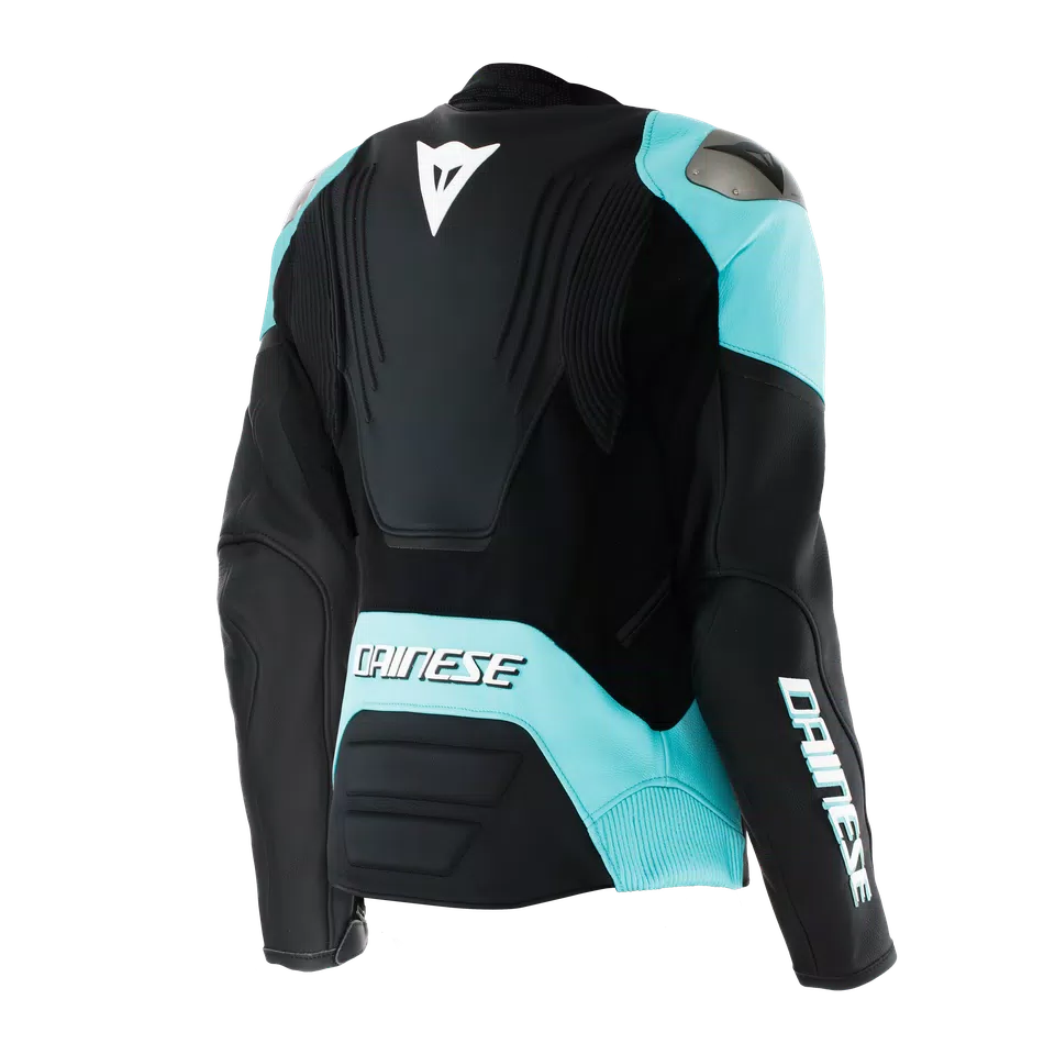 RACING 5 - WOMEN'S LEATHER MOTORCYCLE JACKET - BLACK/WATER - 2