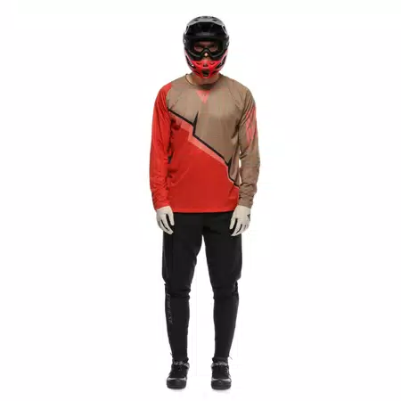 HG AER JERSEY LS - MEN'S LONG SLEEVE BIKE T-SHIRT - RED/BROWN/BLACK - 3