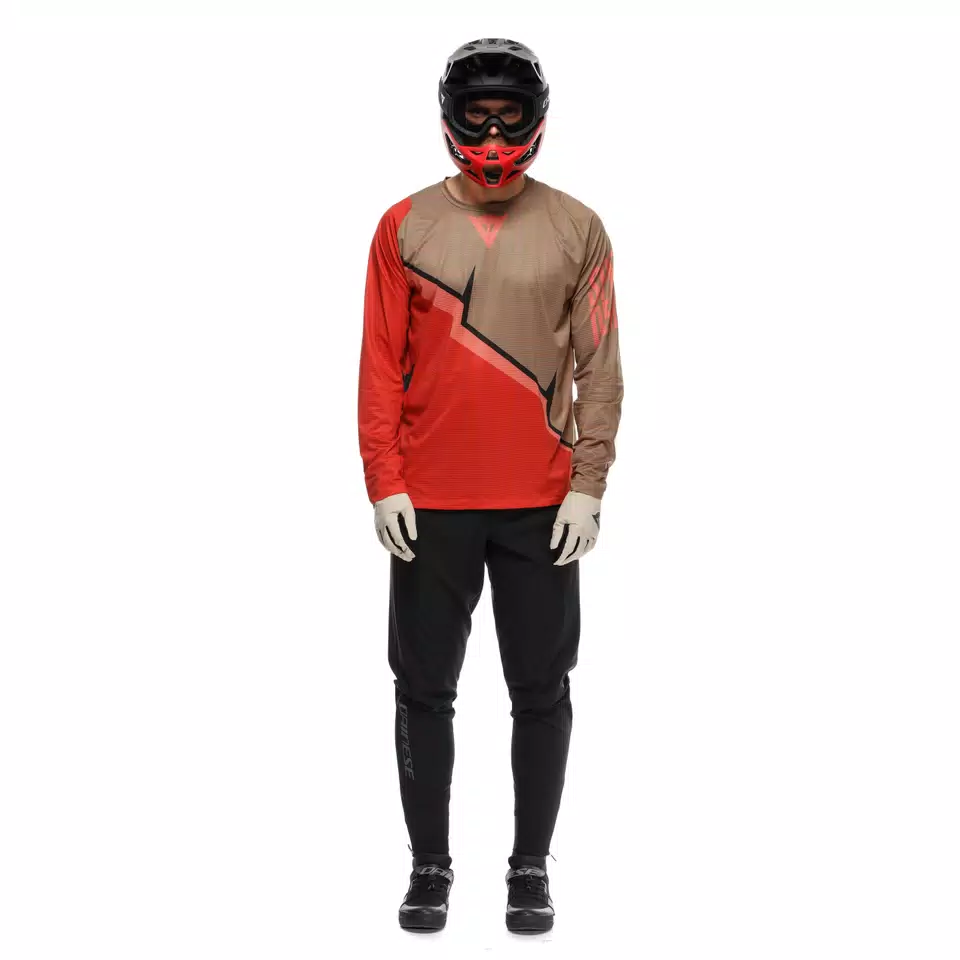 HG AER JERSEY LS - MEN'S LONG SLEEVE BIKE T-SHIRT - RED/BROWN/BLACK - 3