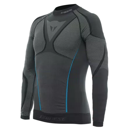 MEN'S DRY LS SKI TECHNICAL T-SHIRT - BLACK/BLUE - 1