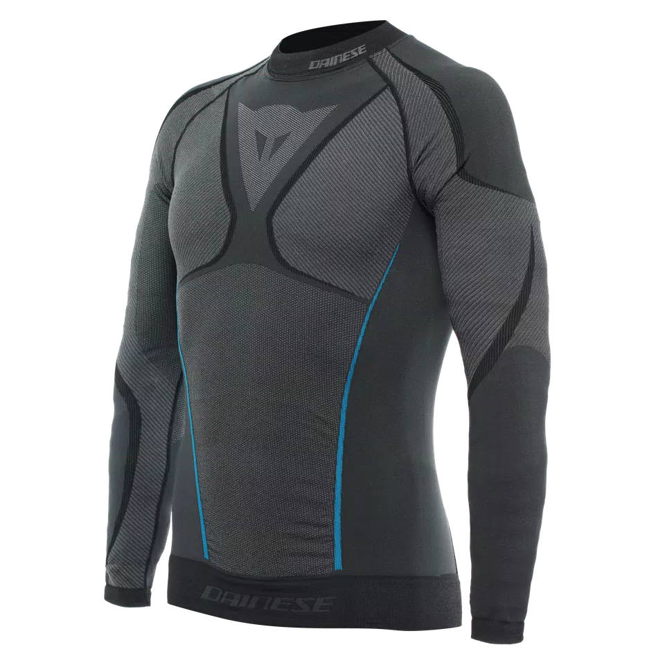 MEN'S DRY LS SKI TECHNICAL T-SHIRT - BLACK/BLUE - 1