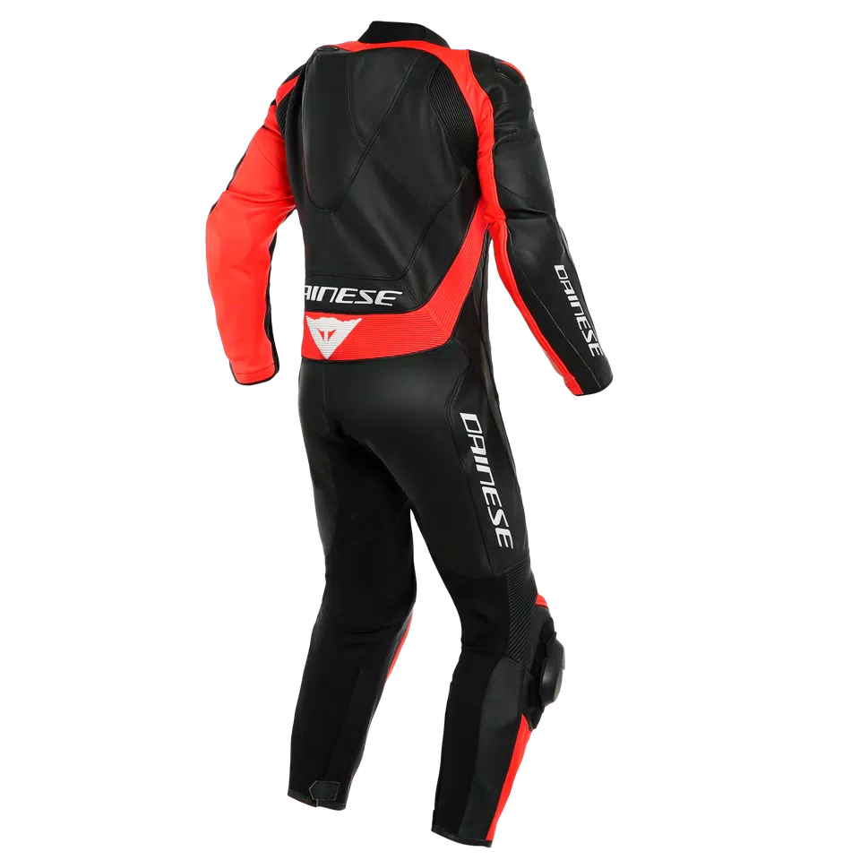 ASSEN 2 1 PC. PERF. LEATHER SUIT - BLACK/BLACK/FLUO-RED - 2