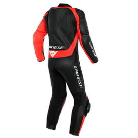 ASSEN 2 1 PC. PERF. LEATHER SUIT BLACK/BLACK/FLUO-RED- One Piece Suits