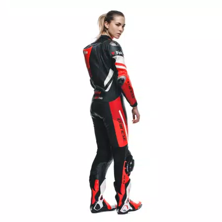 MISANO 3 D-AIR&reg; - DAMEN EINTEILIGE PERFORIERTE LEDERKOMBI - BLACK/RED/FLUO-RED - 6