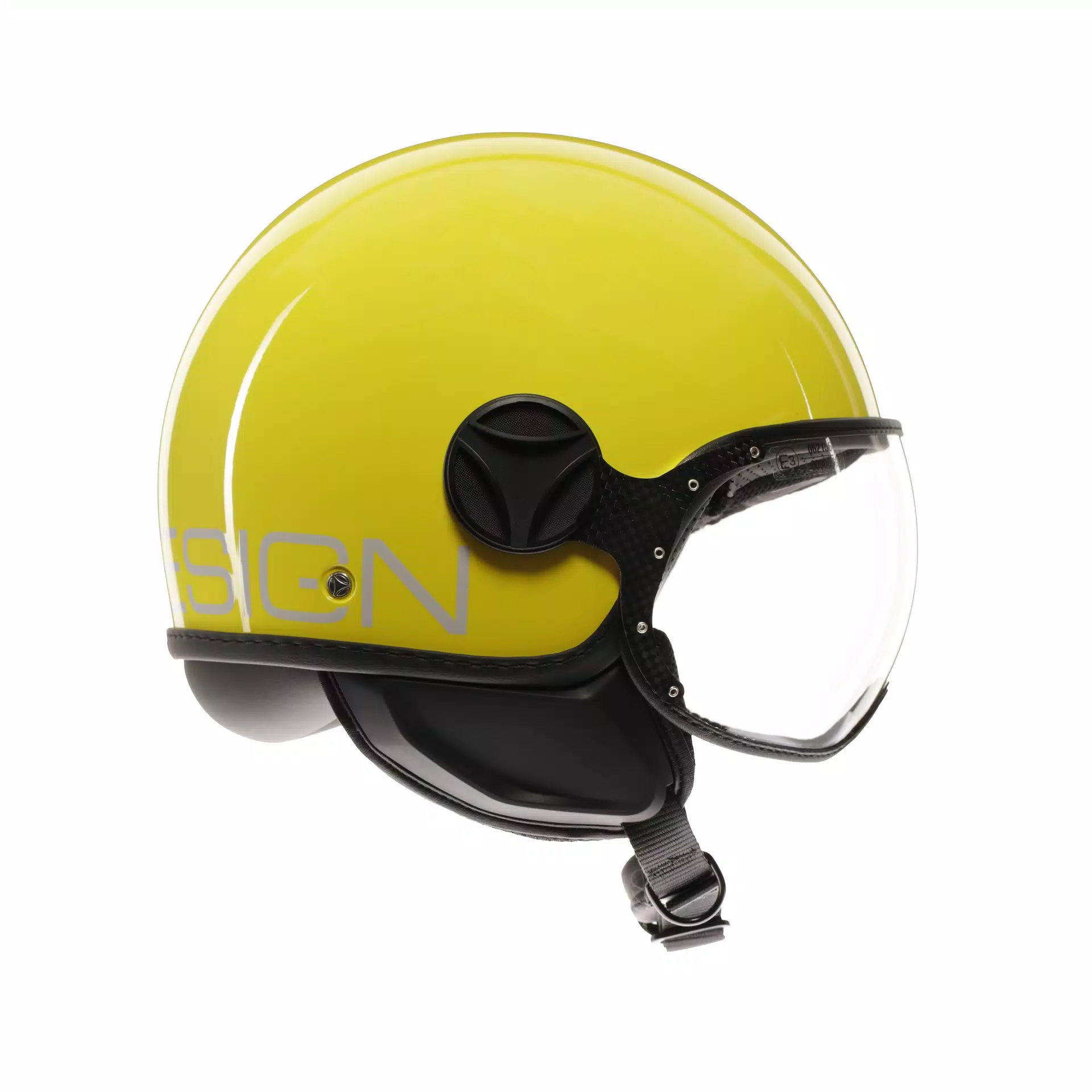 MOMODESIGN FGTR CLASSIC CANDY YELLOW / WHITE - JET HELMET WITH VISOR E2206