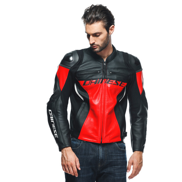 racing-4-giacca-moto-in-pelle-uomo-lava-red-black image number 4