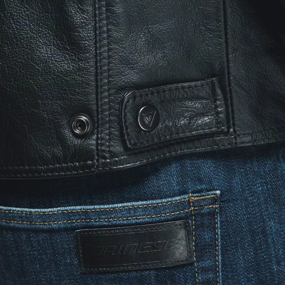 MIKE 3 - GIACCA MOTO IN PELLE UOMO - BLACK - 14