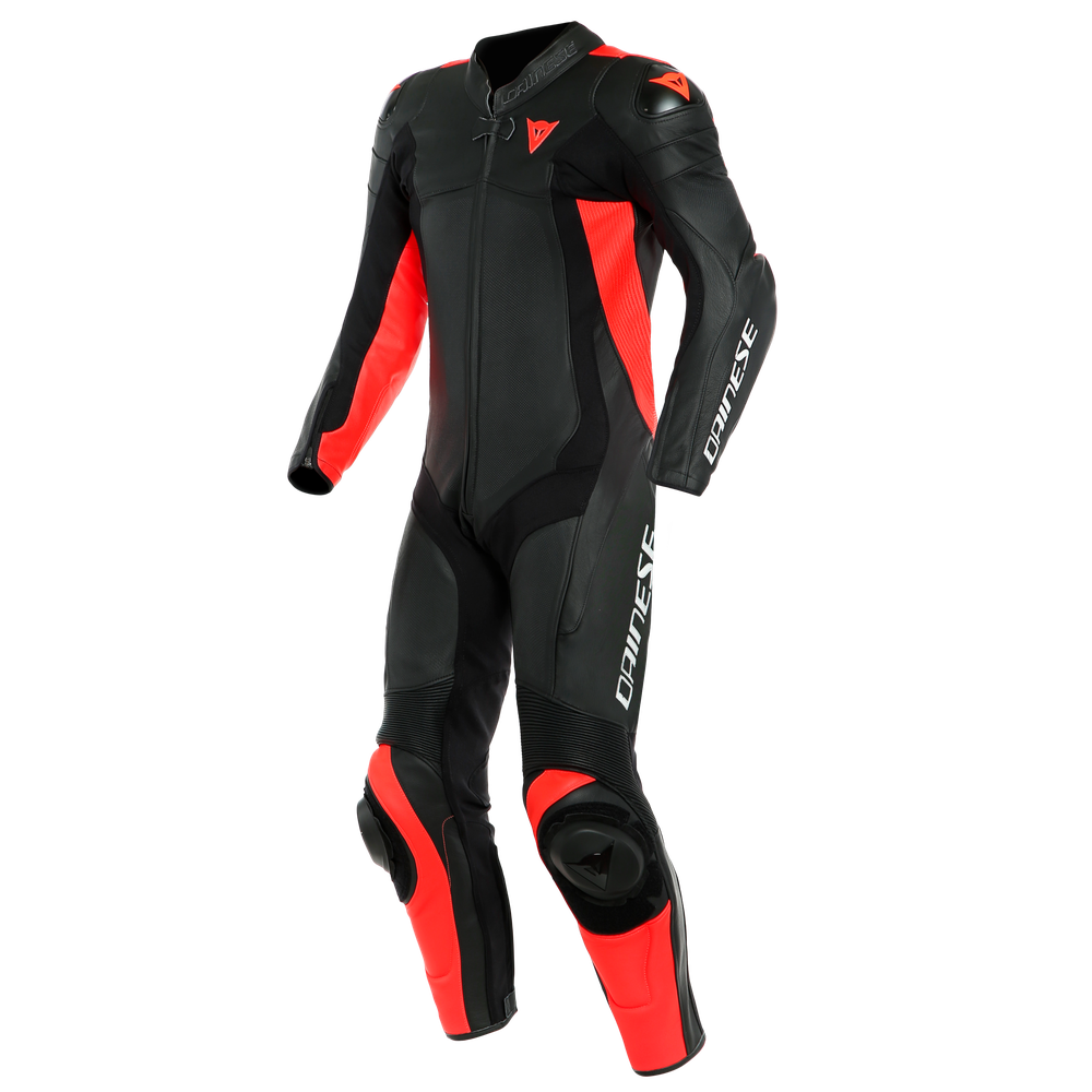 assen-2-1-pc-perf-leather-suit-black-black-fluo-red image number 0