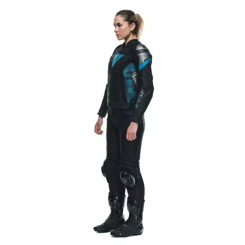 AVRO 5 - WOMEN'S MOTORCYCLE LEATHER JACKET - BLACK/TEAL/ANTHRACITE - 4