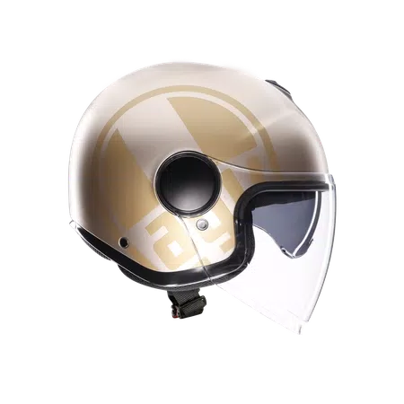 ETERES SIROLO MATT WHITE/GOLD - MOTORBIKE OPEN FACE HELMET E2206 -  - 3