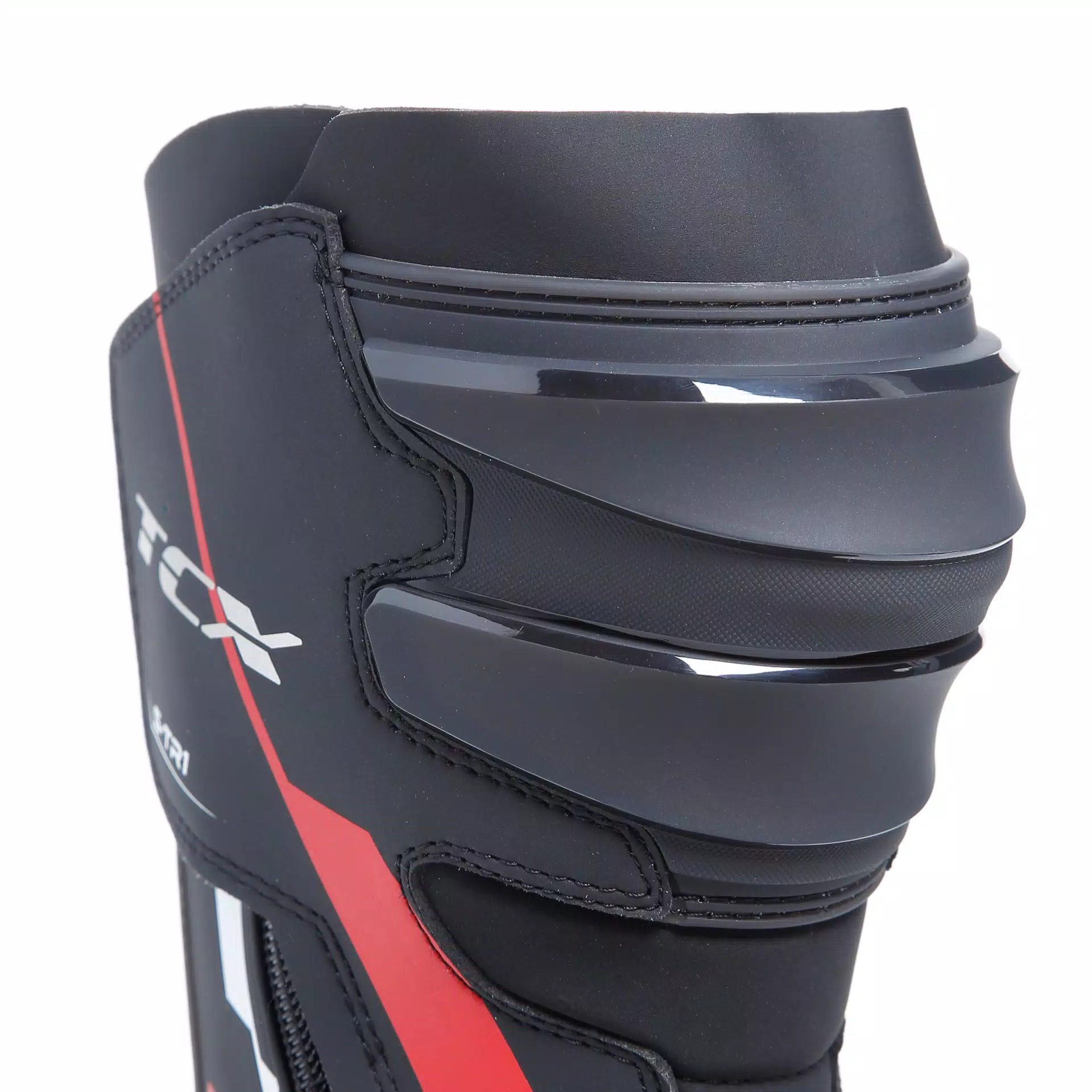 S-TR1 MEN'S MOTORCYCLE BOOTS - BLACK/RED/WHITE