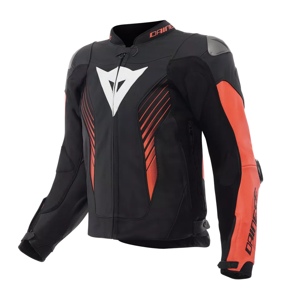 SUPER SPEED 5 LEATHER JACKET - BLACK/RED-FLUO/WHITE - 1