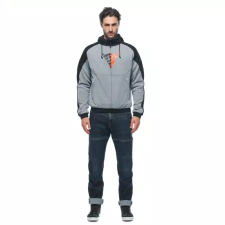 DAEMON-X SAFETY HOODIE FULL ZIP - MELANGE-GRAY/BLACK/RED-FLUO - 3