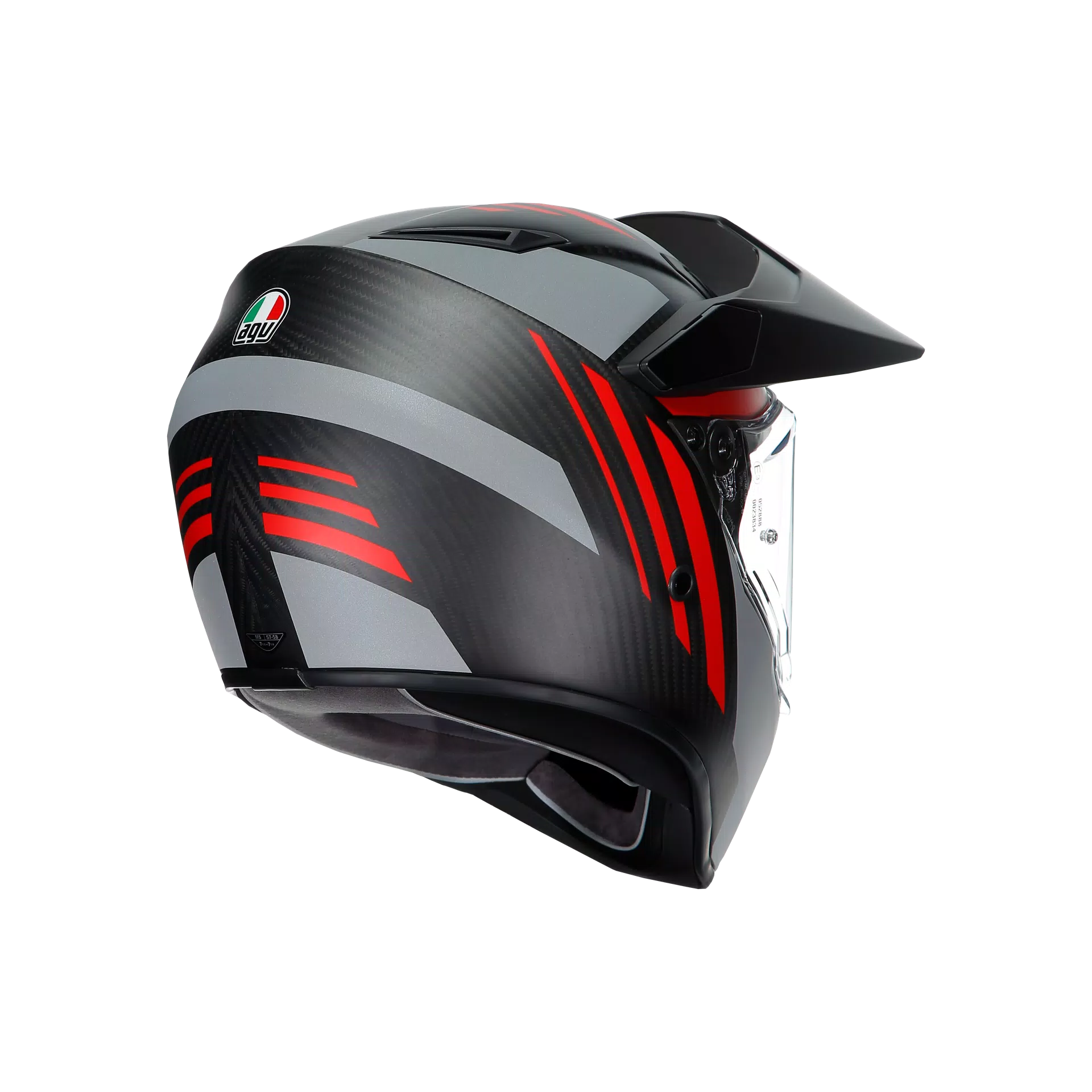 AX9 REFRACTIVE ADV MATT CARBON/RED - MOTORBIKE FULL FACE HELMET E2205
