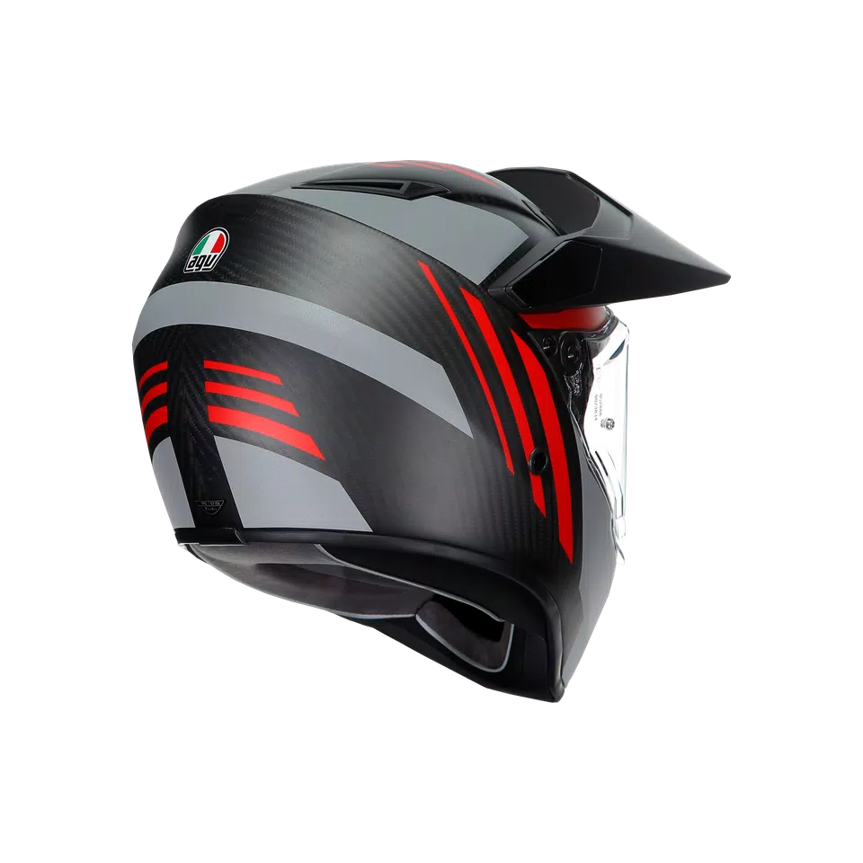 AX9 REFRACTIVE ADV MATT CARBON/RED - MOTORBIKE FULL FACE HELMET E2205 -  - 6