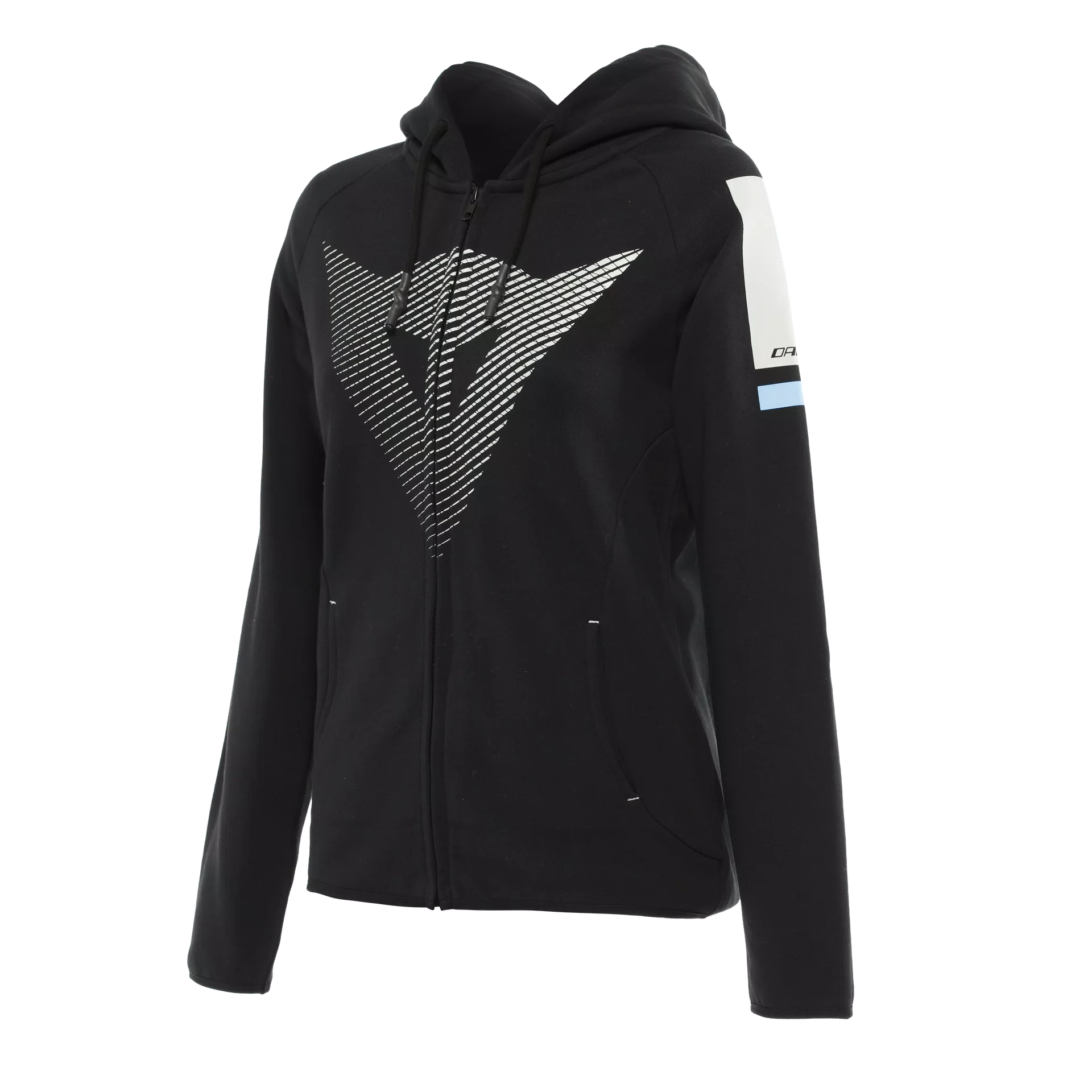 FADE WOMEN S ZIP UP HOODIE BLACK COOL GRAY LIGHT BLUE Dainese