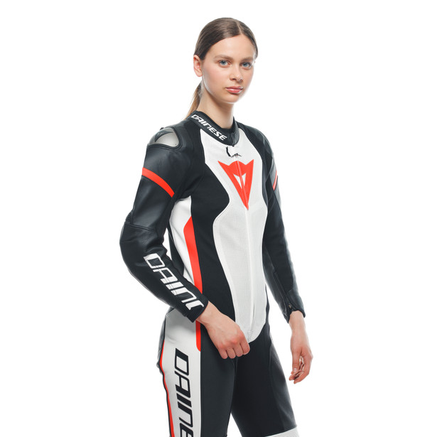 grobnik-lady-leather-1pc-suit-perf-black-white-fluo-red image number 7