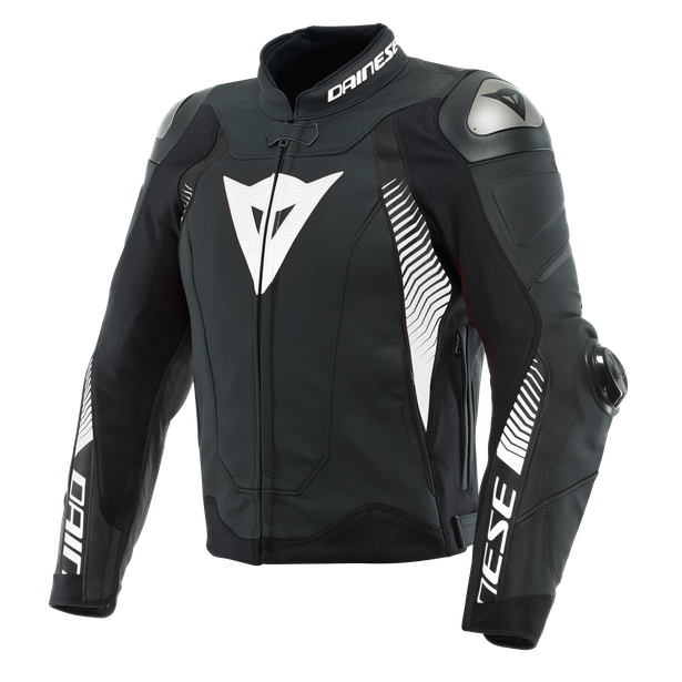 super-speed-4-giacca-moto-in-pelle-uomo-black-matt-white image number 0