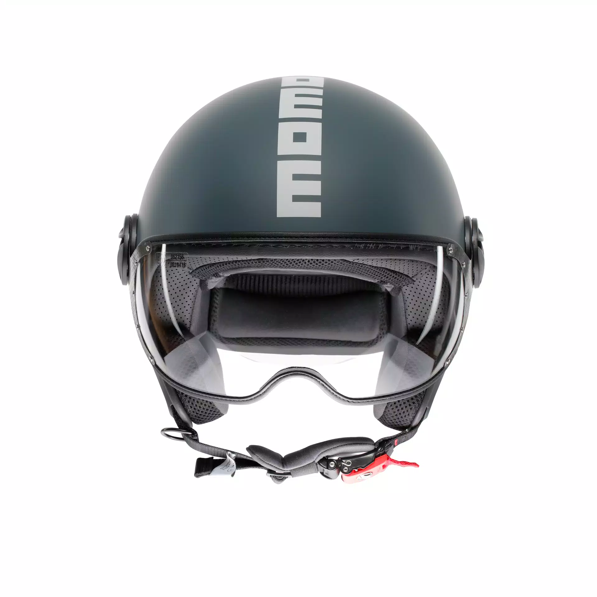 MOMODESIGN FGTR CLASSIC CANDY MATT OTTANIO GREY / WHITE - JET HELMET WITH VISOR E2206