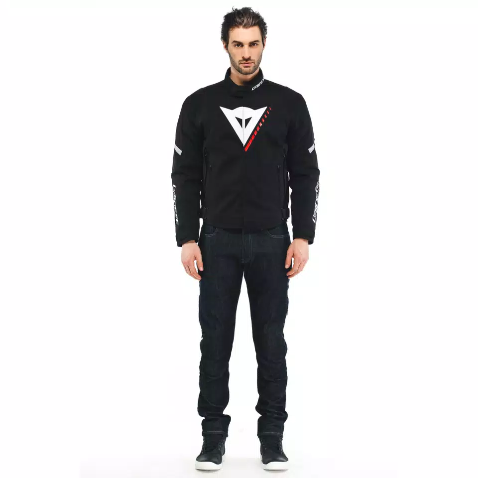 VELOCE D-DRY®- MEN'S WATERPROOF MOTORCYCLE JACKET - BLACK/WHITE/LAVA-RED - 3