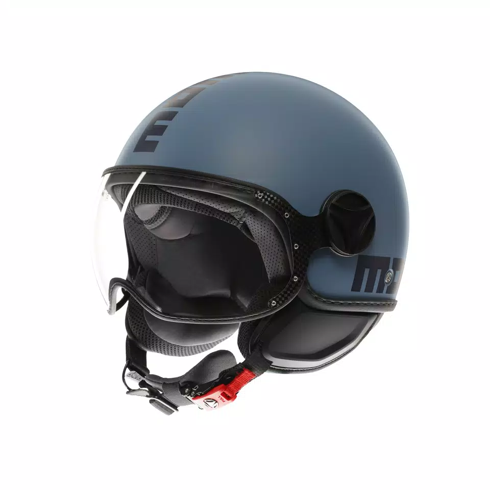 MOMODESIGN FGTR CLASSIC MATT DUSTY BLUE / BLUE - JET HELMET WITH VISOR E2206 -  - 1
