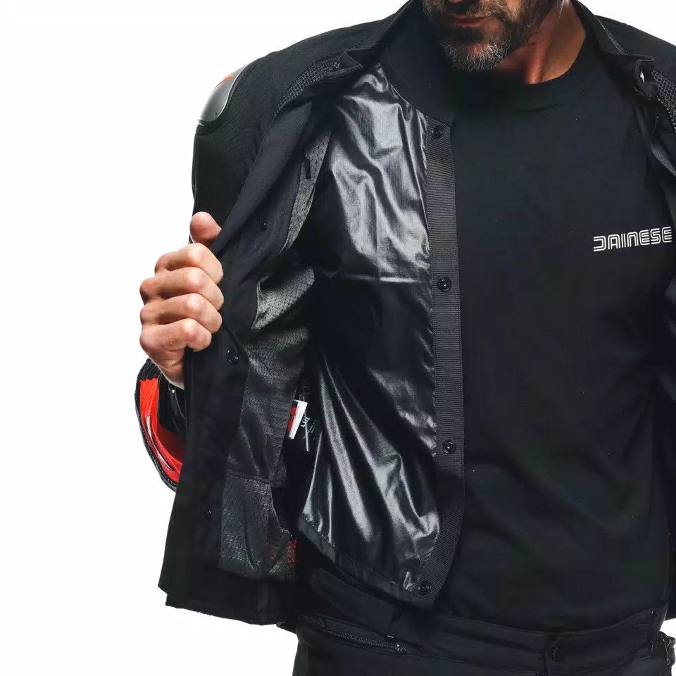 ENERGYCA AIR TEX - MEN'S SUMMER MOTORCYCLE JACKET IN FABRIC - BLACK/FLUO-RED - 14