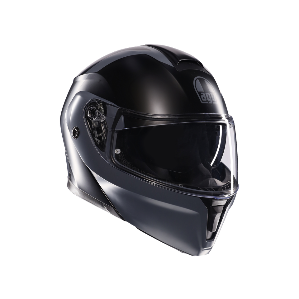 Casque Modulaire AGV Streetmodular E2206 - Gris Mat/argenté/rouge - Visière Pinlock, Intégrable - Neuf étiqueté