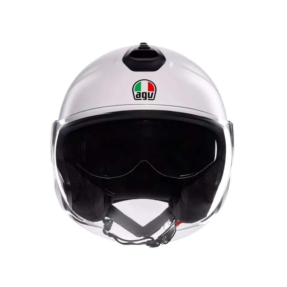 ETERES CAPOLIVERI MATT WHITE/ITALY - MOTORBIKE OPEN FACE HELMET E2206 -  - 2