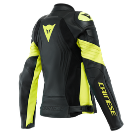 RACING 4 LADY LEATHER JACKET BLACK/FLUO-YELLOW- Giacche donna
