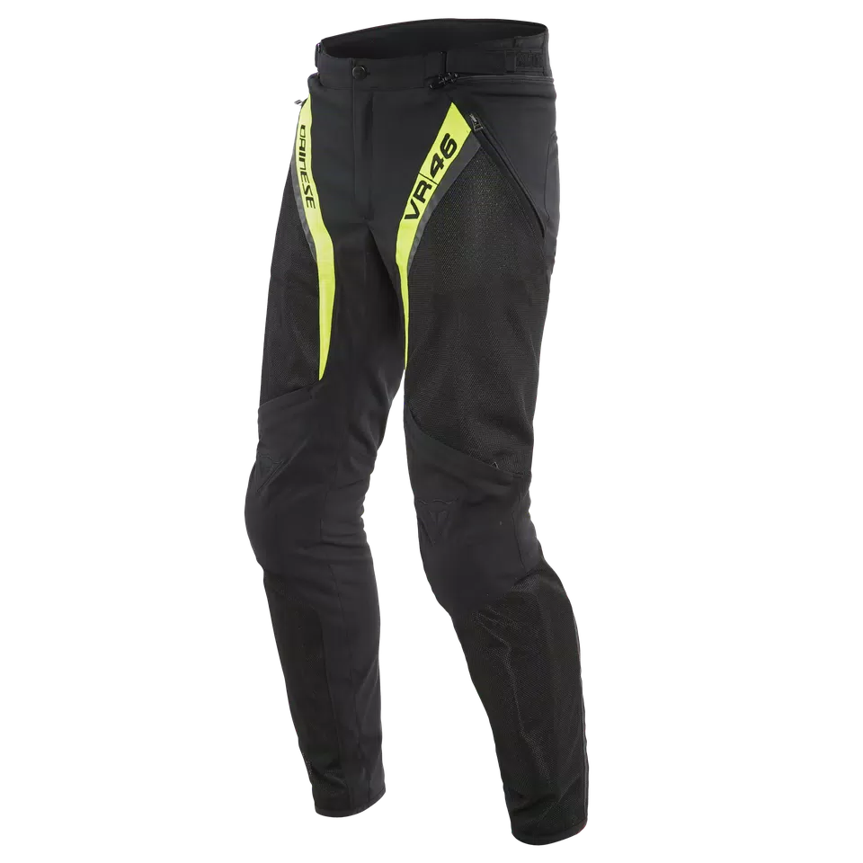 VR46 GRID AIR TEX PANTS - BLACK/FLUO-YELLOW - 1