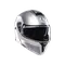 STREETMODULAR LEVICO MATT DOUBLE LIGHT GREY - MOTORBIKE FLIP UP HELMET E2206