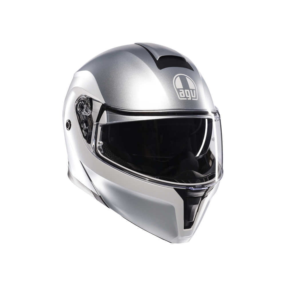 streetmodular-levico-matt-double-light-grey-casco-moto-modular-e2206 image number 0