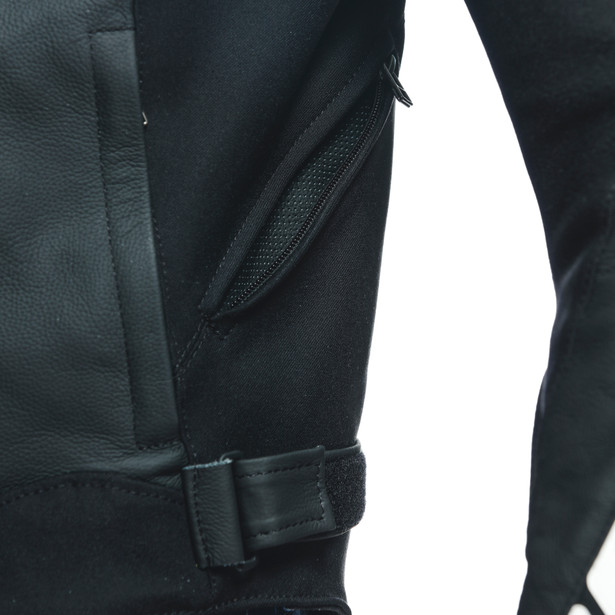 sportiva-giacca-moto-in-pelle-uomo-black-matt-black-matt-white image number 11