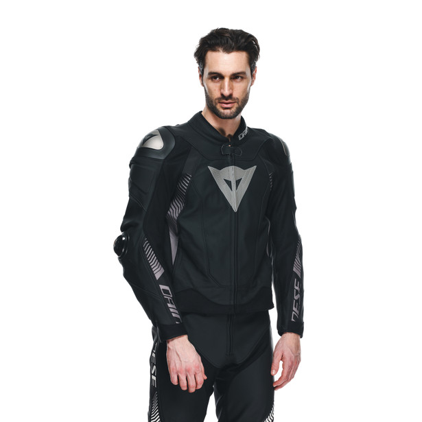 super-speed-4-giacca-moto-in-pelle-uomo-black-matt-charcoal-gray image number 4