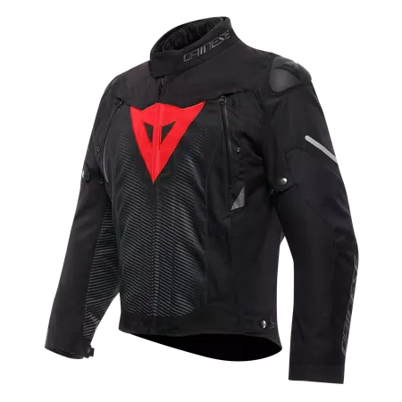 SUPER SPRINT D-DRY - HERREN WASSERDICHTE MOTORRADJACKE - BLACK/BLACK/RED-LAVA - 1