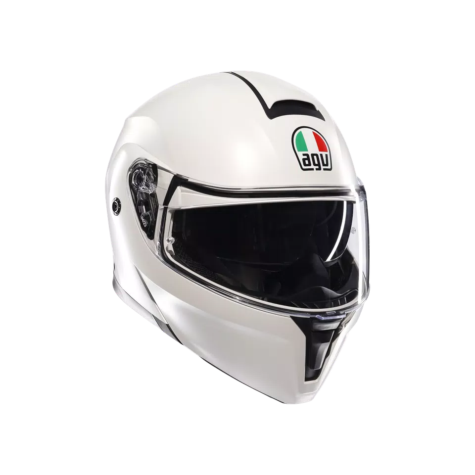 STREETMODULAR MONO MATT BLACK MATERIA WHITE - MOTORBIKE FLIP UP HELMET E2206 -  - 1