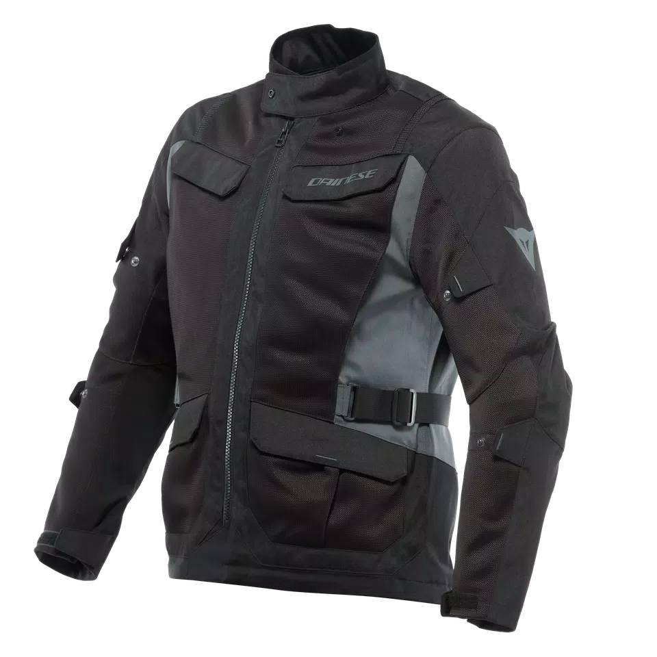 DESERT TEX - MEN'S TOURING SUMMER MOTORCYCLE JACKET IN FABRIC - BLACK/BLACK/EBONY - 1
