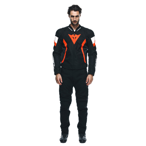 avro-5-tex-giacca-moto-in-tessuto-uomo-black-red-fluo-white image number 2