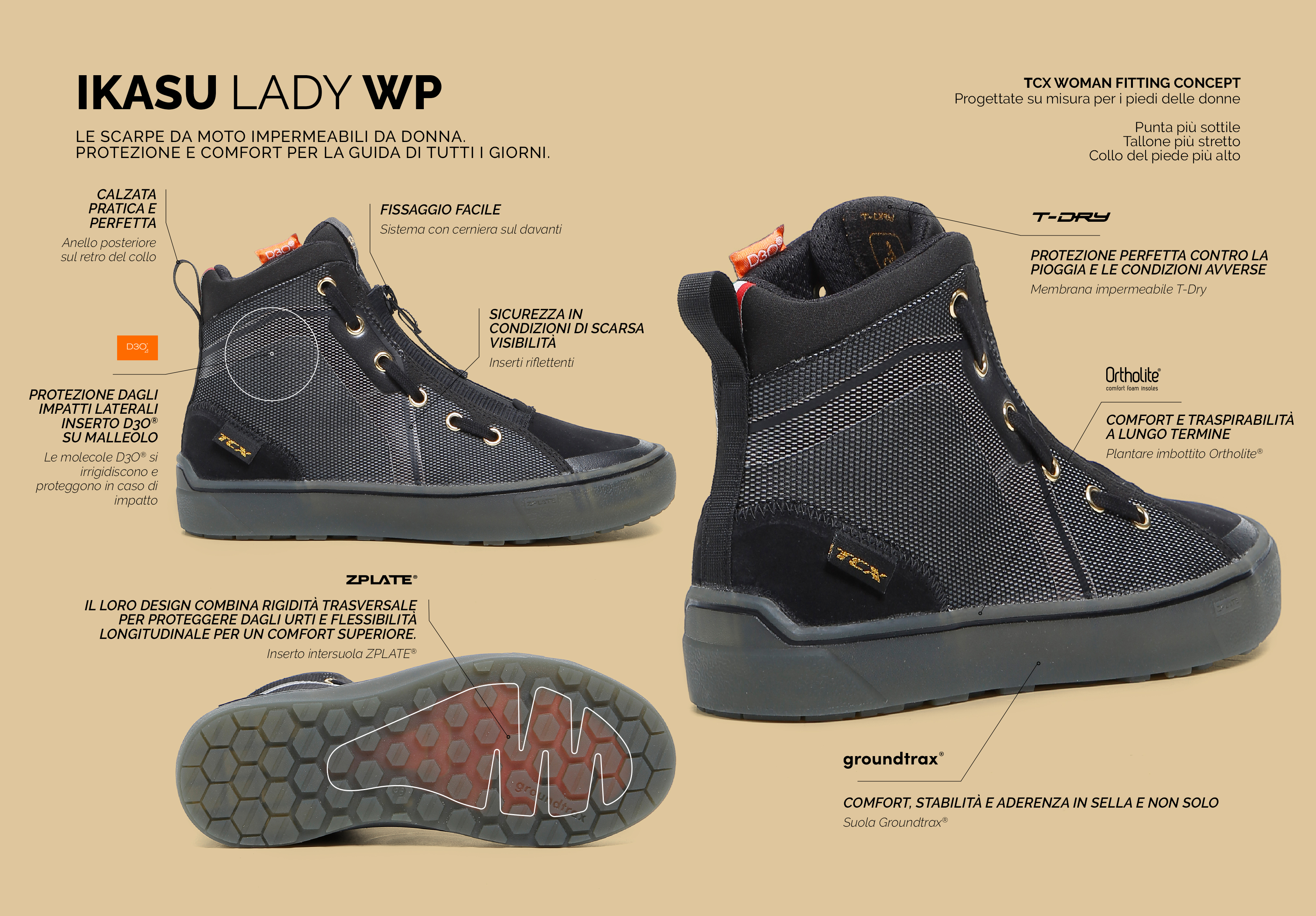 SCARPE DONNA MOTO TCX IKASY LADY WP WOMAN SHOES